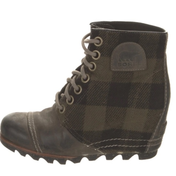 Sorel 1964 Premium Wedge PDX Green Plaid Bootie Sz 9